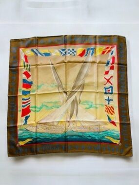HERMES En Course Silk Twill Scarf